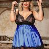 Babydoll Satin Azul Con Cegadera XXXL COD911-2P