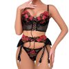 Conjunto Negro Con Bordados ROJO XL COD9821XL-R