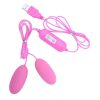 Mini Huevo Vibrador Enchufable Vía USB Doble Rosado