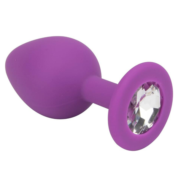 Plug Con Joya Anal En Silicona Púrpura (TALLA S)