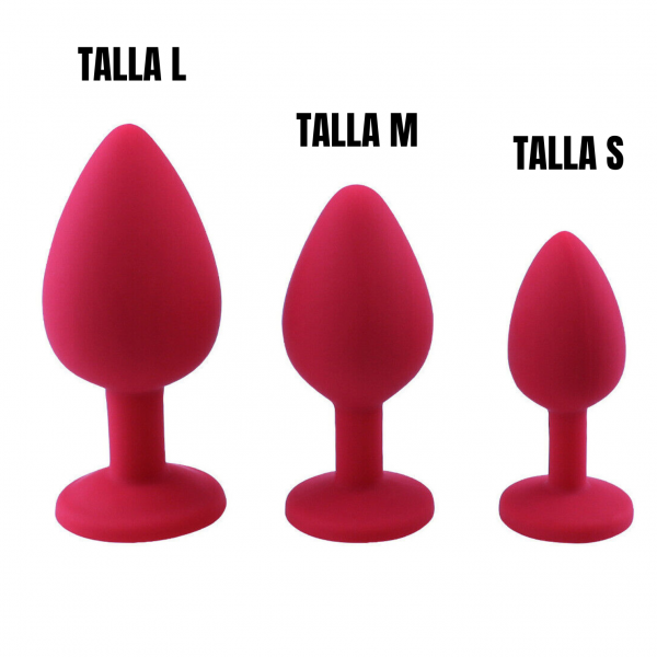 Plug Con Joya Anal En Silicona Roja (TALLA M)