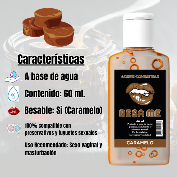 BESA ME - Aceite Comestible Y Lubricante CARAMELO