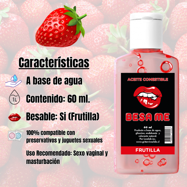 Aceite Comestible Y Lubricante Sabor Frutilla