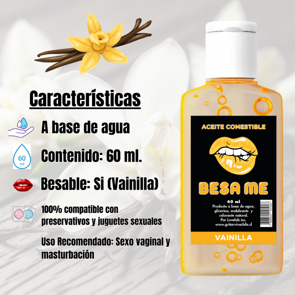 Aceite Comestible Y Lubricante Sabor Vainilla