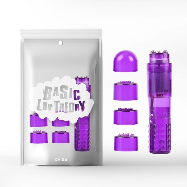 Vibrador Con Cabezal Recambiable Basic Luv COD5401-Purple