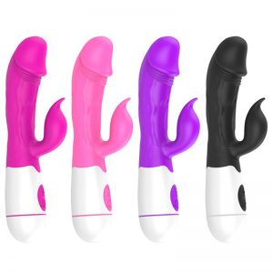 Vibrador Doble Con Delfín Estimulador Clitorial