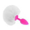 Dilatador Anal Siliconado Fucsia S Con Pompón Blanco (PEQUEÑO)