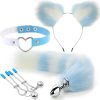 Kit Bondage De 4 Accesorios Celeste/Blanco